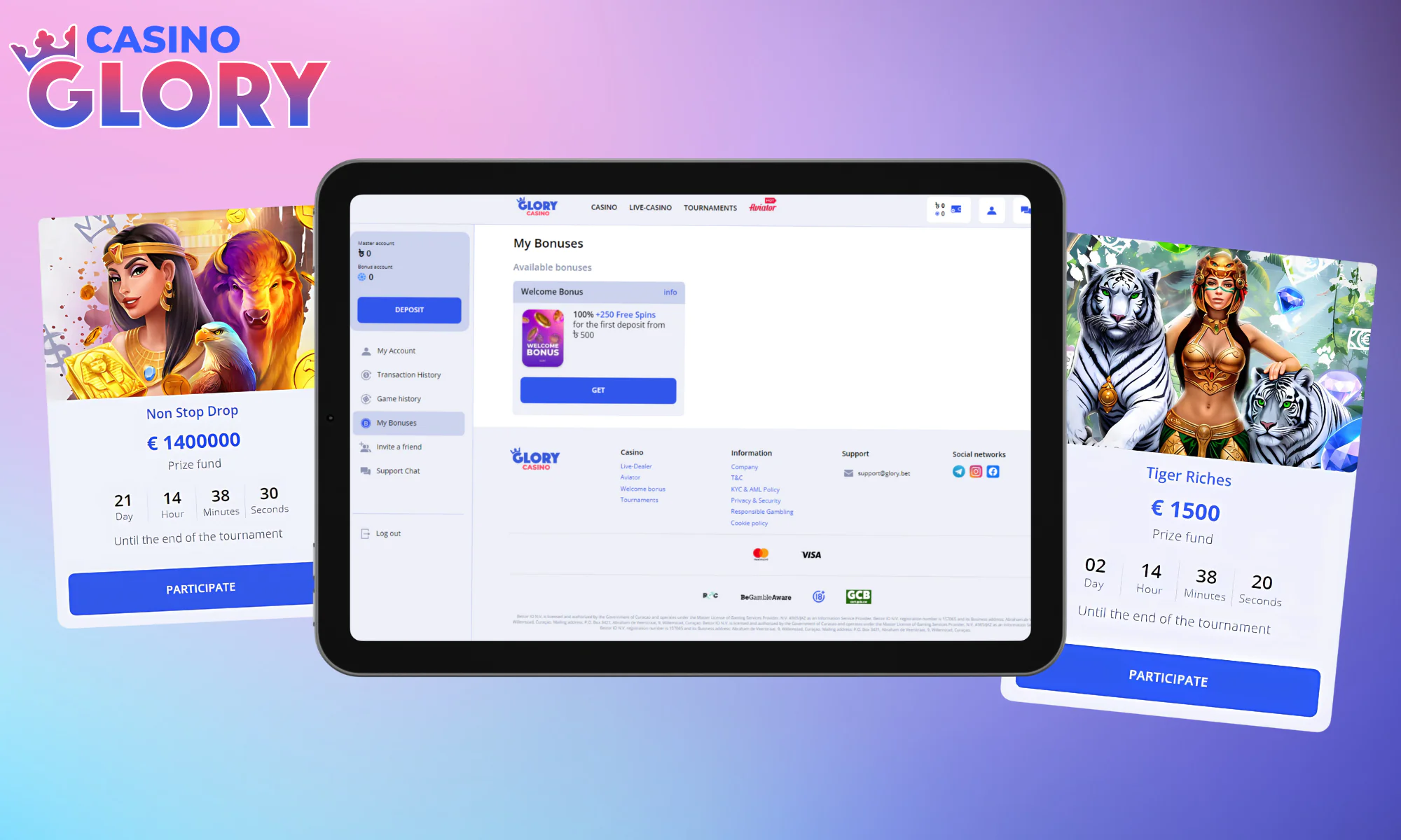 Oyuncular için Glory Casino promosyonu