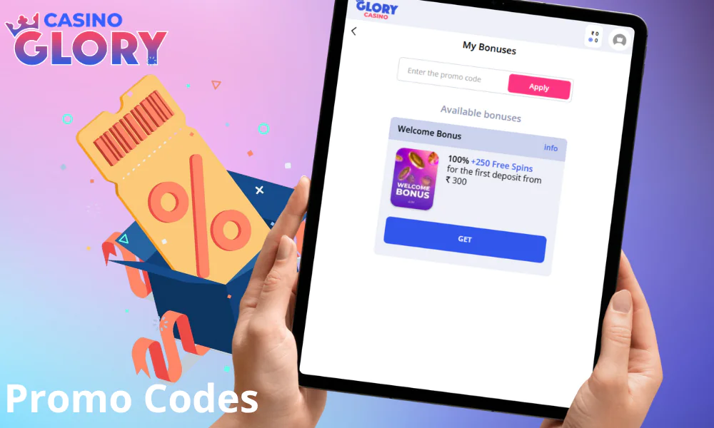 You can also use promo codes at Glory Casino