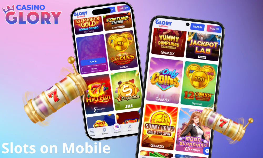 Glory Casino slots are also available on mobile devices